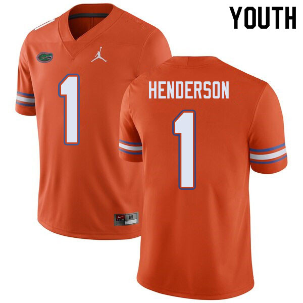 Jordan Brand Youth #1 CJ Henderson Florida Gators College Football Jerseys Sale-Orange - Click Image to Close